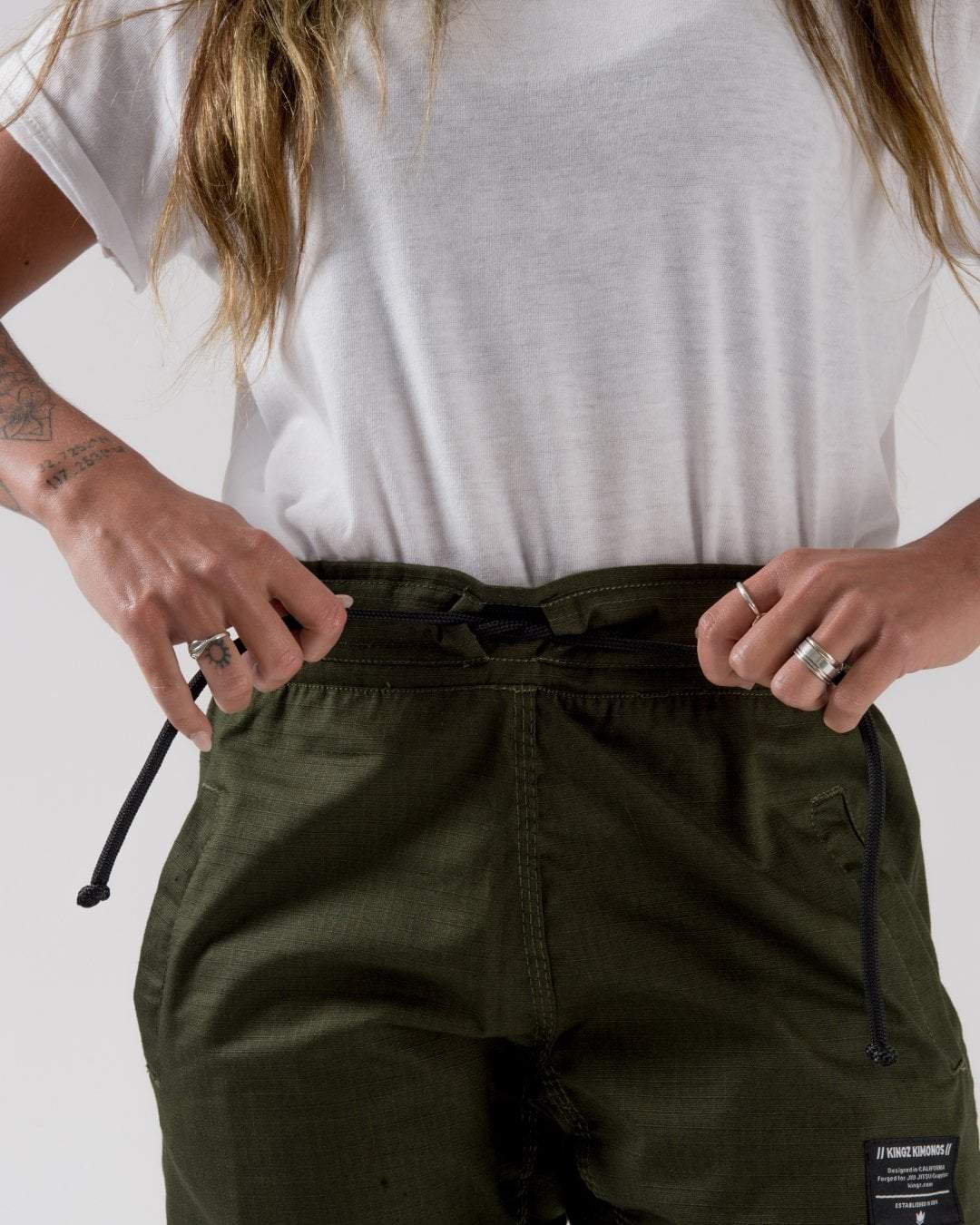 Casual Rip Stop Gi Pant - Military Green