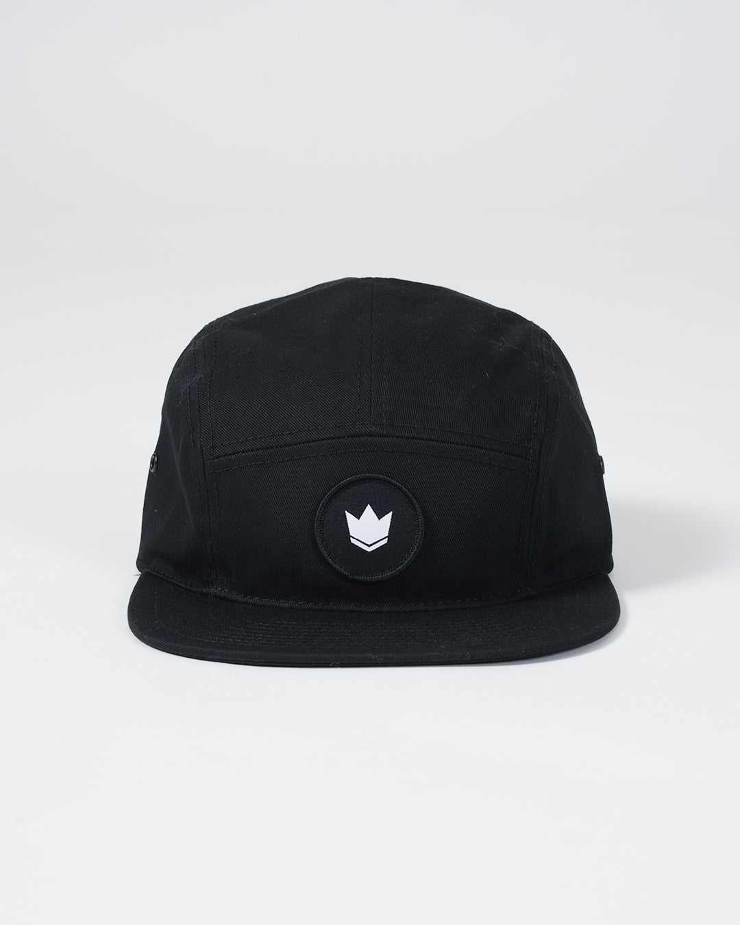 Crown Patch Strapback Hat - Black