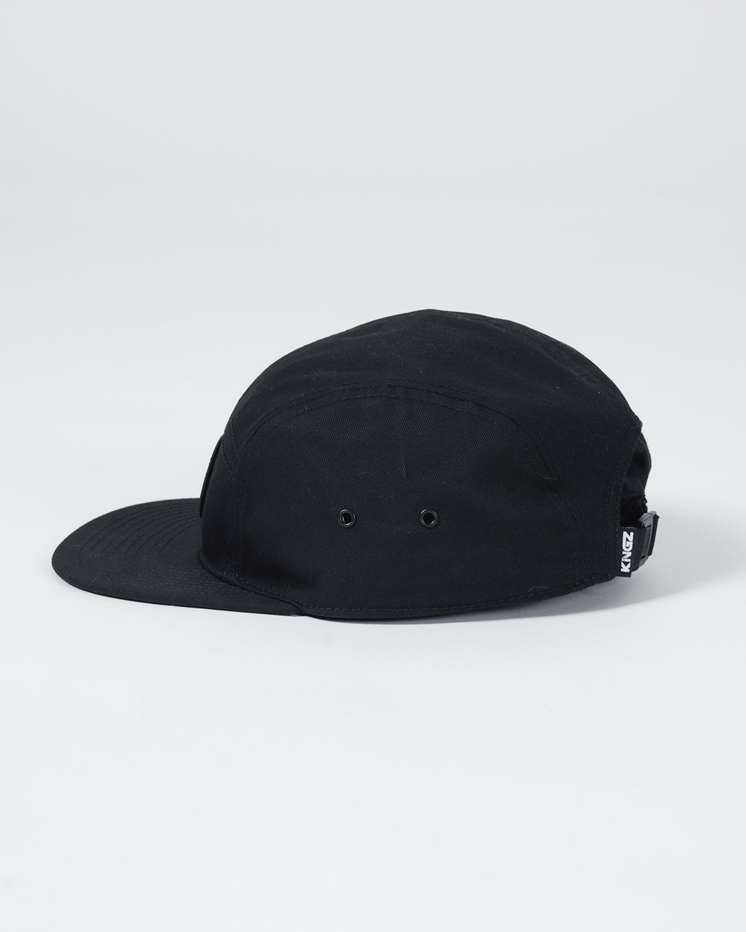Crown Patch Strapback Hat - Black