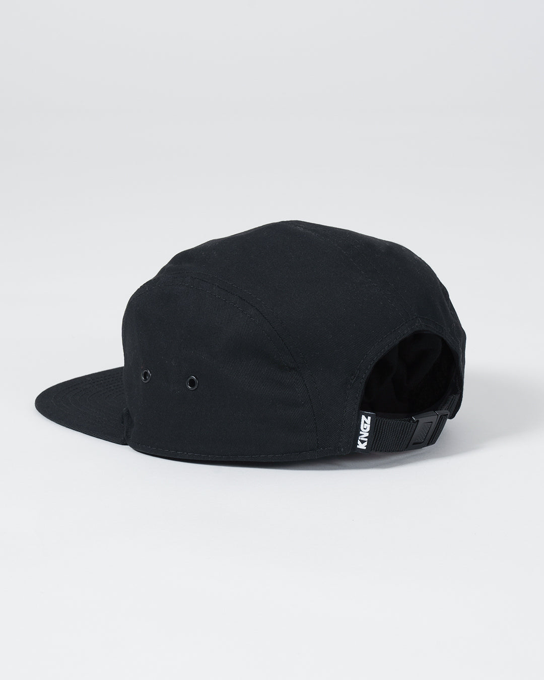 Crown Patch Strapback Hat - Black