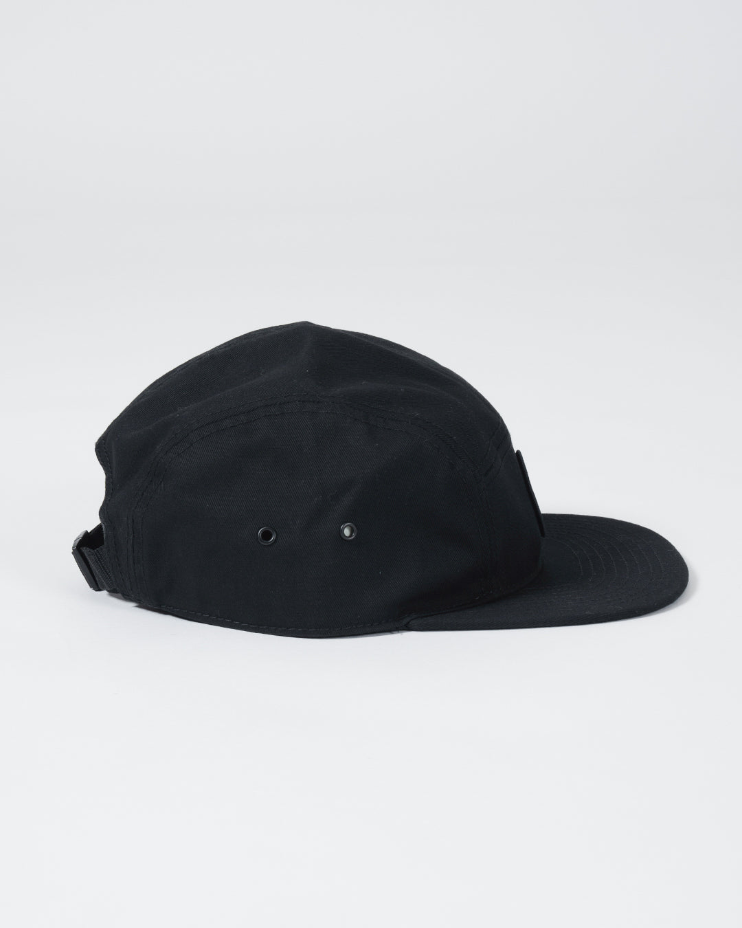 Crown Patch Strapback Hat - Black