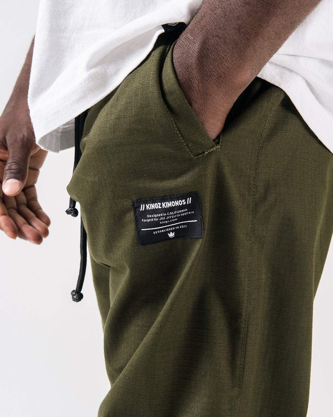 Casual Rip Stop Gi Pants - Military Green